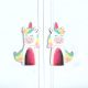 Handcrafted Acacia Wood Unicorn Fabric Handle Pair